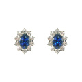 Bule Crystal Royal Princess Stud Earrings